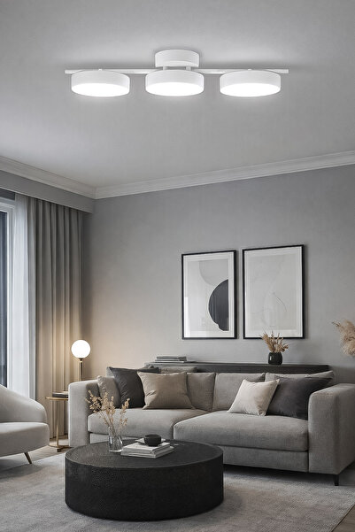 Fer Avize Sual Led Avize 3 Renk Işık Veren Enerji Tasarruflu 3Lü Modern Avize...