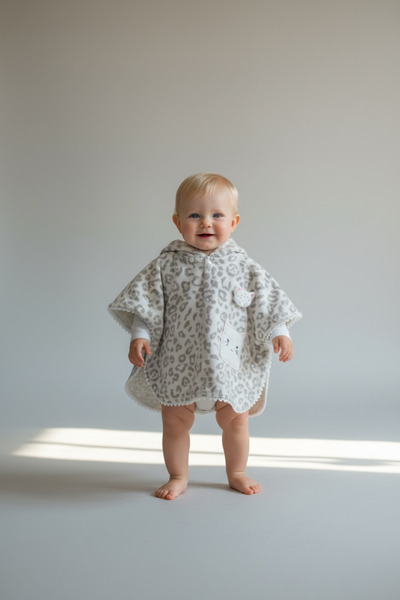 Soft and Baby Leopard Cute Baby Poncho