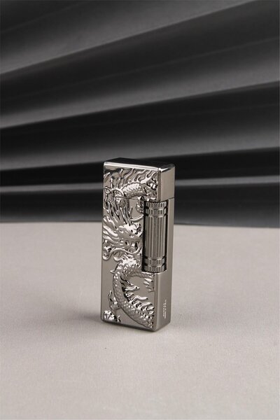 Silvio Monetti Kapaklı Kabartmalı Özel Tasarım Metal Gazlı Çakmak SM120T0004