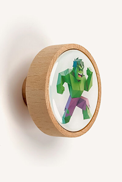 Kulpingo Mâner din lemn pentru camera copiilor în stil Origami Hulk