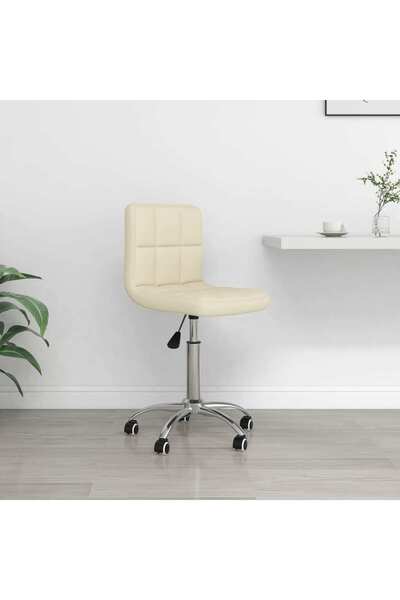vidaxl Swivel Office Chair Cream Fabric