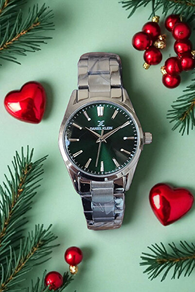 Daniel Klein Çelik Bilezik Yeşil Kadran Metalik Kadın Kol Saati + Zincir Bile...