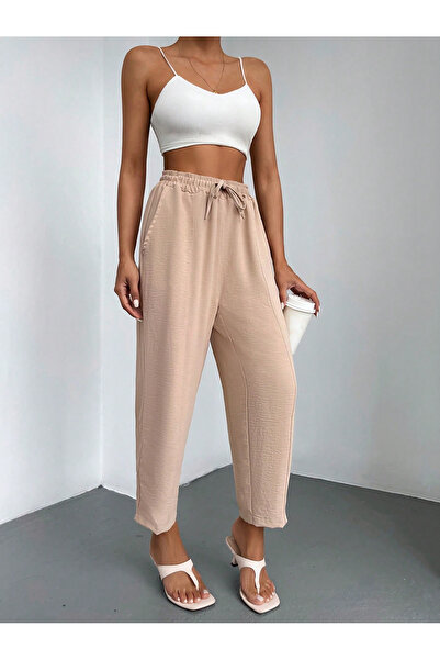 BORCKA TEKSTİL High Elastic Waist Comfortable Fit Women's Pants