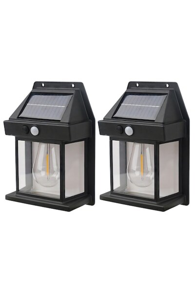 Optim Solution 2x Solar Wall Lamp with LED, Motion Sensor, for Garden, Outdoor