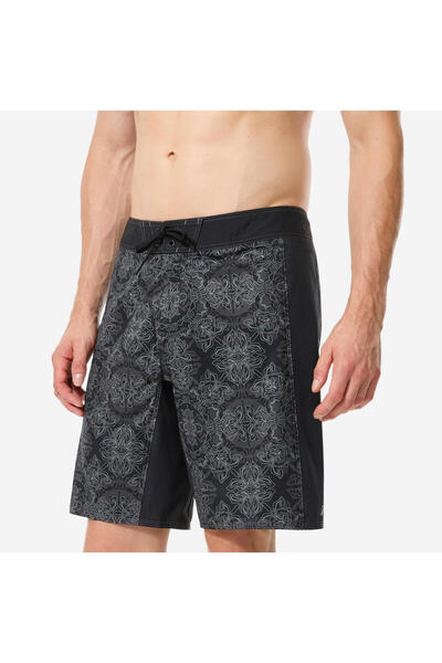 Decathlon Erkek Uzun 19" Deniz Şortu/Boardshort - Gri - Desenli - 500 ARCH