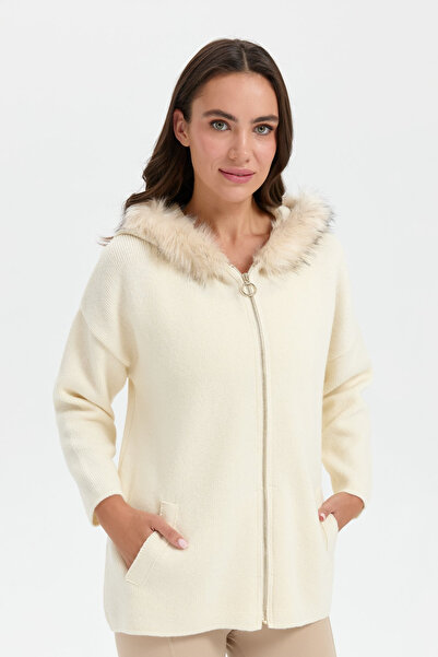 Desen Oversized Hooded Zippered Midi Women's Poncho - Stylish and Comfortable!