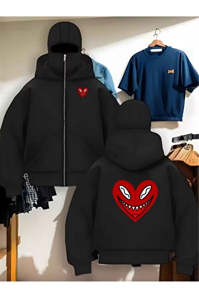 LAND MODA سترة كار ماسكي نينجا هودي – سترة بغطاء للرأس للجنسين دافئة ومريحة