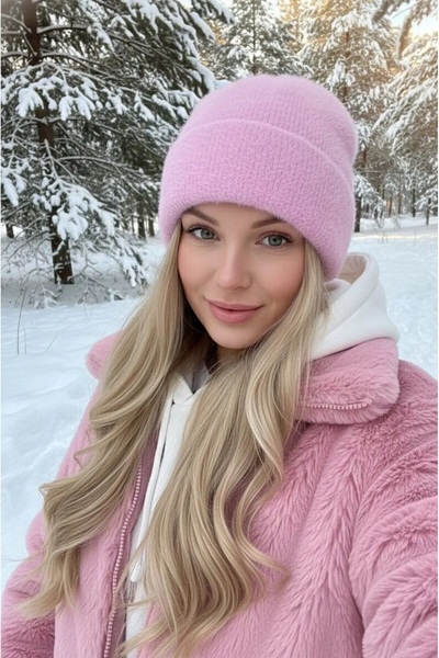 awix Women's Soft Fringed Furry Warm Winter Beanie