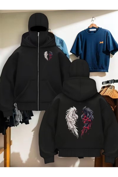 LAND MODA Hanorac Ninja cu mască de zăpadă – unisex cu glugă cald și conforta...