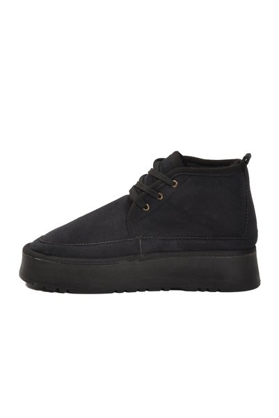 WALKWAY U-15 Cold Resistant Black Women's Boots with Fur Inside