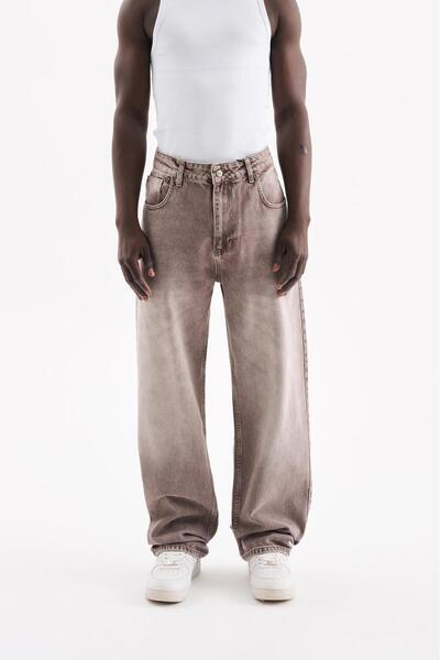 Machinist Pantaloni de blugi largi pentru bărbați, maro deschis