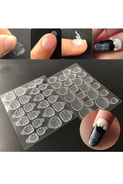 MAISON GLOWEN Tırnak Yapıştırıcısı Sticker Tırnak Yapıştırıcı Takma Tırnak Yapışkanı 24 Adet