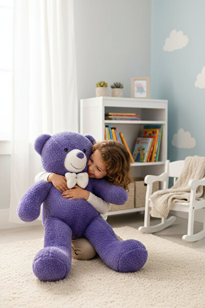 Nari Collections 80 Cm Papyonlu Peluş Ayıcık- Ithal Kumaş - Premium Koleksiyo...