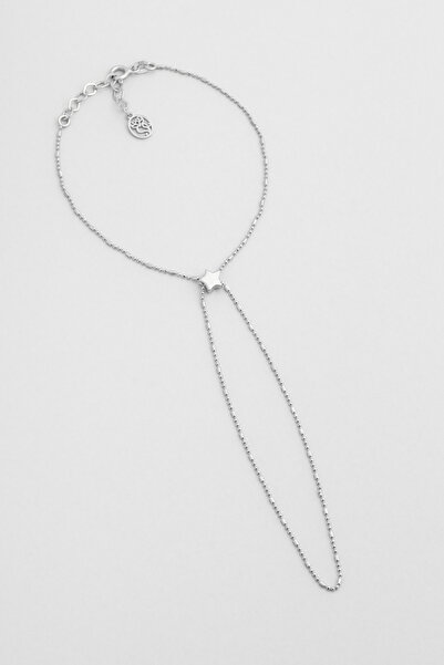 So CHIC... Şans Yıldızı 18 Ayar Beyaz Altın Kaplama 19 Cm Gümüş Şahmeran