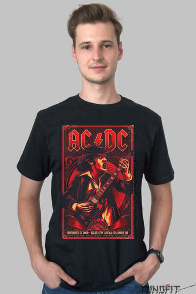 GILDAN Tricou Rock Ac Dc Electric Live In Columbus 2008 Barbat