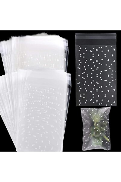 Arabest 200 كيس بلاستيكي منقطة ذاتية اللصق، أكياس خبز بلاستيكية شفافة سميكة (...