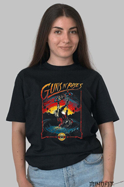 GILDAN Tricou Guns N Roses Sunset Skeleton Tour Dama