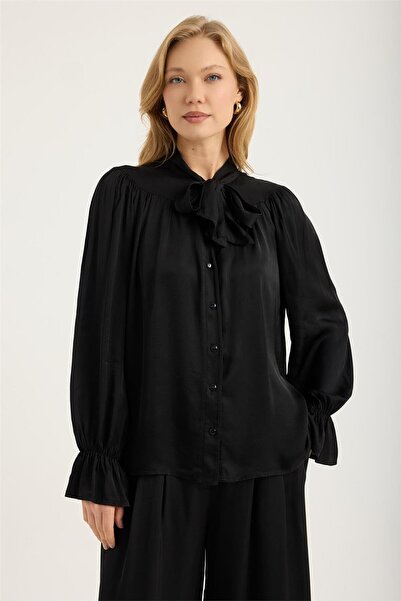 HomeStore Lace-Up Mock Neck Shirt
