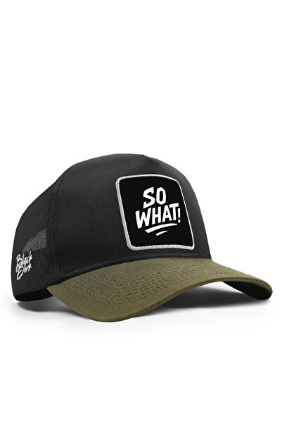 BlackBörk So What Logo Cordura Khaki-Black Trucker Hat