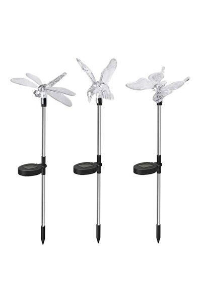 Optim Solution Set de 3 lămpi solare LED Pasăre / Fluture / Libelulă