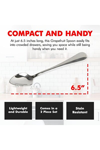 Chef Craft - Select Serrated Grapefruit Spoon, 6.5 Inches 2 Piece Set