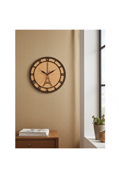 Gravarelaser Ceas de perete personalizat elegant - Turnul Eiffel