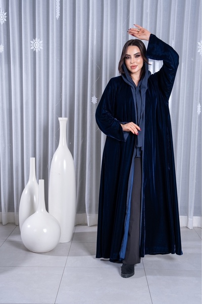 elegant hijab عباية الياقوت الازرق