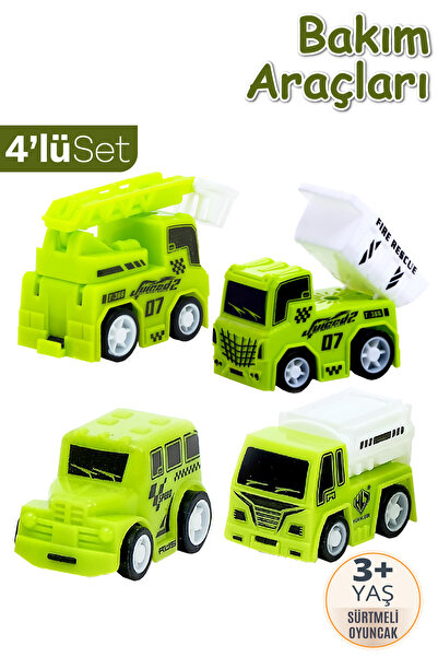 SmartFox Mini Sürtmeli Bakım Araçları Oyuncak Araç Seti 4'lü