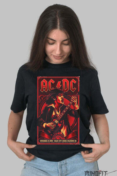 GILDAN Tricou Rock Ac Dc Electric Live In Columbus 2008 Dama