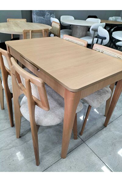 güneyahşapmobilya 130 X 80 CM ORTADAN ACILIR MASA TAKIMI