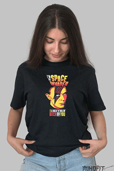 GILDAN Tricou Rock David Bowie Space Invader Dama