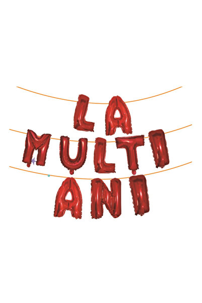 Mirific Party Decorative Garland Red, 80 cm, 10 m, Happy Birthday