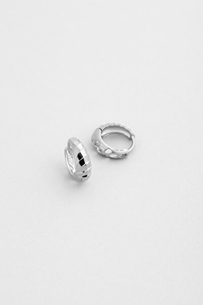 So CHIC... Zamansız Şıklık 18 Ayar Beyaz Altın Kaplama Gümüş Halka Küpe