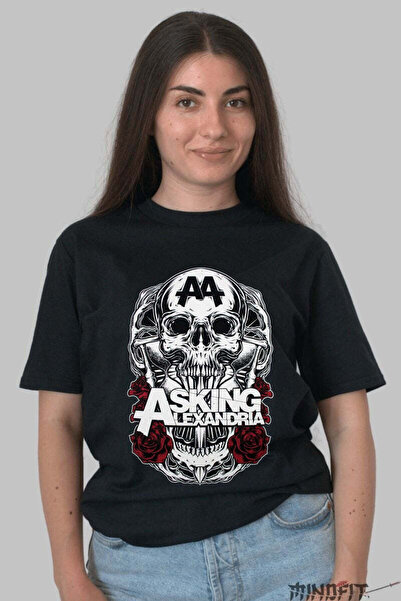 GILDAN T-shirt Ροκ Asking Alexandria Έκδοση Κρανίο Τριαντάφυλλα Γυναικεία