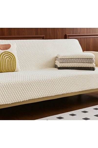 Güney Rabbit Fur Sofa Cover 170X215 Soft Plush Luxury Non-Slip Base Sofa Cove...