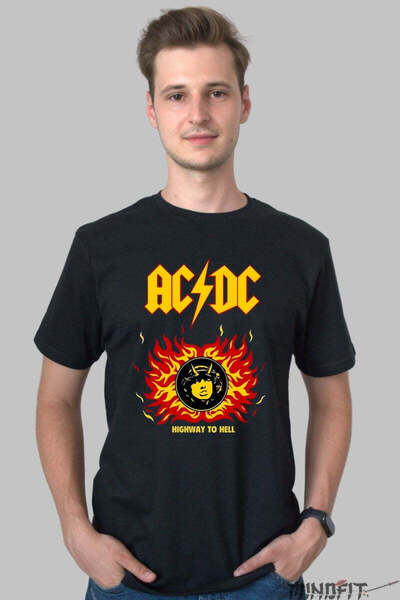 GILDAN Tricou Rock AC DC Highway To Hell Barbat