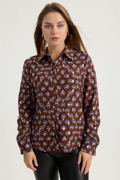 HomeStore Yelpaze Çiçek Desenli Gömlek