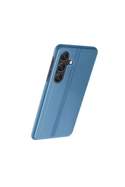 OEM Husă Flip Clear View pentru Samsung Galaxy A24 - Albastră