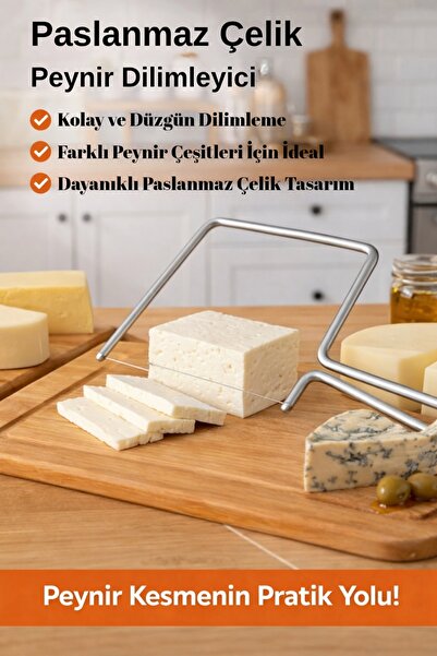 QesQin Pratik Paslanmaz Çelik Peynir Dilimleyici