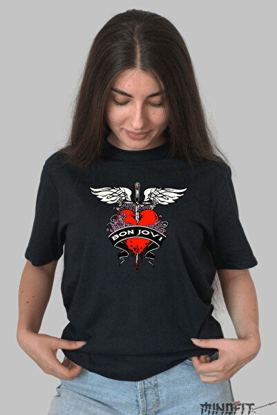GILDAN Tricou Rock Bon Jovi Heart Dagger Dama