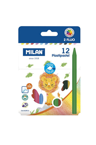 Milan Creioane cerate Plastipastel, set de 12 culori