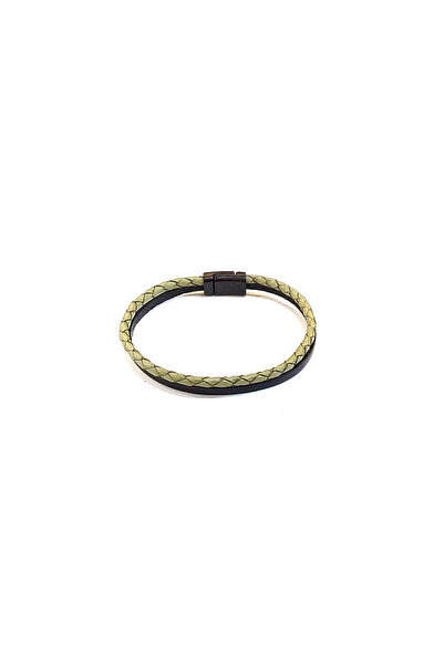 HER ŞEY NOTA www.herseynota.com Light Olive Pure Braid – Black Men's Leather ...
