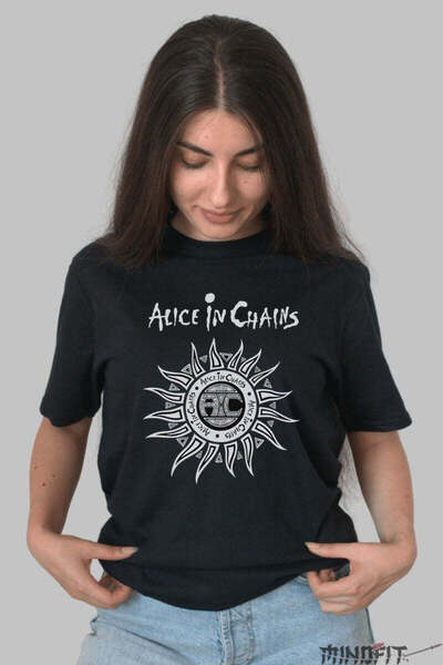 GILDAN Tricou Rock Alice In Chains Tribal Sun Emblem Dama