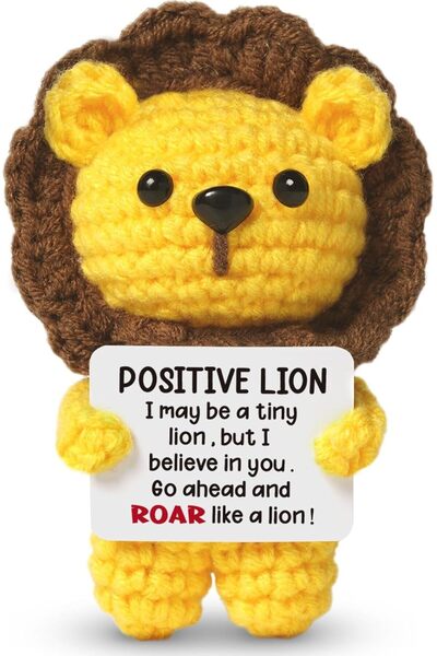 Generic Positive Crochet Lion Plush Toy