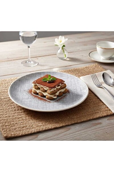 REBORN Boxed Set of 6 Porcelain Cake / Breakfast Plates — 22 cm — Gift & Dowr...