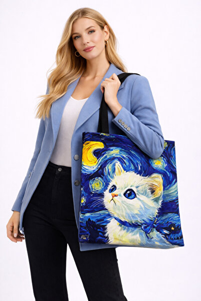 İZYA Patterned Handbag Makeup Bag Set Daily Casual Use