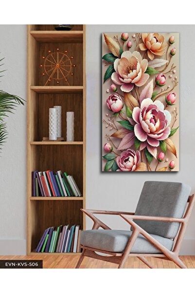 Evinemoda Текстуриран външен вид Цвете Единична платно - Платно за рисуване