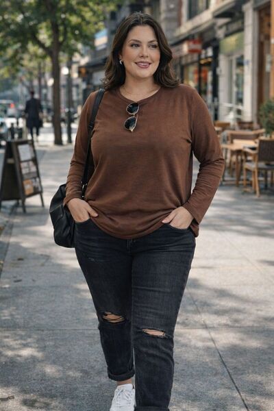 OYERGA MODA Women's Plus Size Oversized Basic Blouse