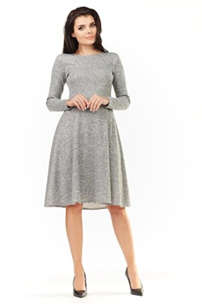 Awama Dress for Women, InfiniteYou, Polyester, Grey, A210, L