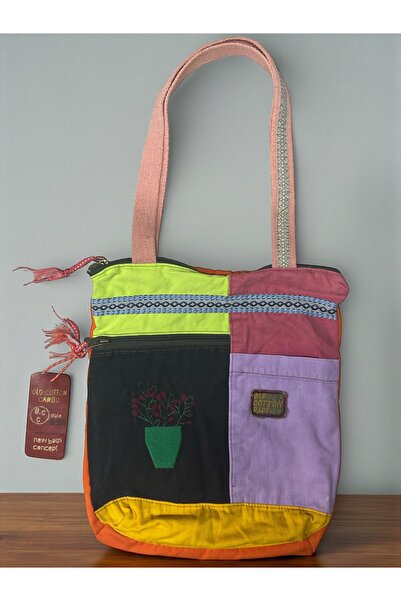 Old Cotton Vintage Colorful Ethnic Medium Size Beach Daily Women's Shoulder B...